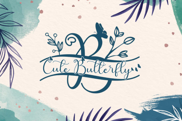 Cute Butterfly Monogram: A Romantic Script Font for Handmade Invitations & Labels